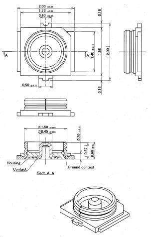 I-PEXL MHF 4板端同轴连接器表贴式焊PCB板