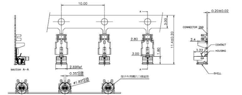 MHF连接器（IPEX）Ⅰ插头接RF1.13同轴线缆