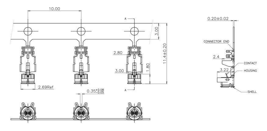 MHF 连接器Ⅰ代母头端口接同轴线材RF1.32