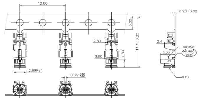 I-PEX 连接器（U.FL）端子Ⅰ代插头接 RF1.37同轴线缆