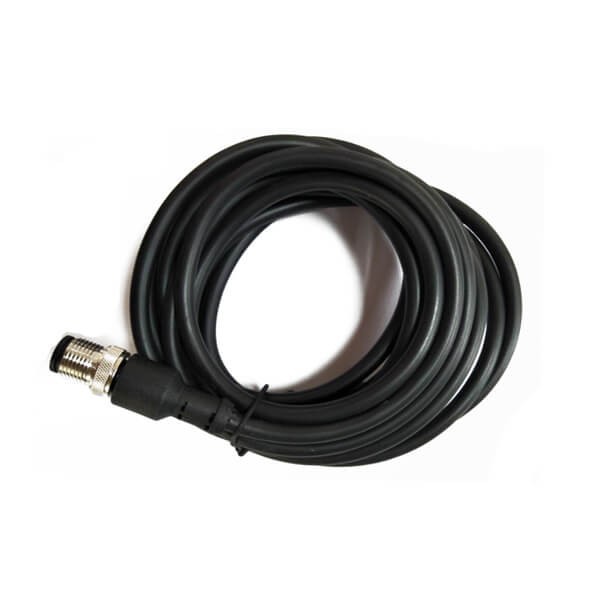 M12注塑线3芯公头单边电缆5M AWG22 IP67防水直式成型线不带屏蔽